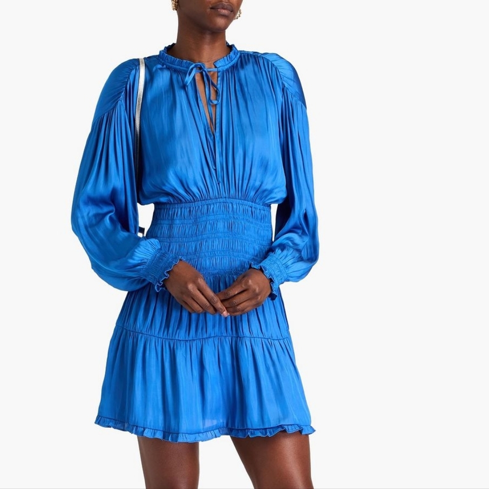 Maje Long Sleeve Satin Dress